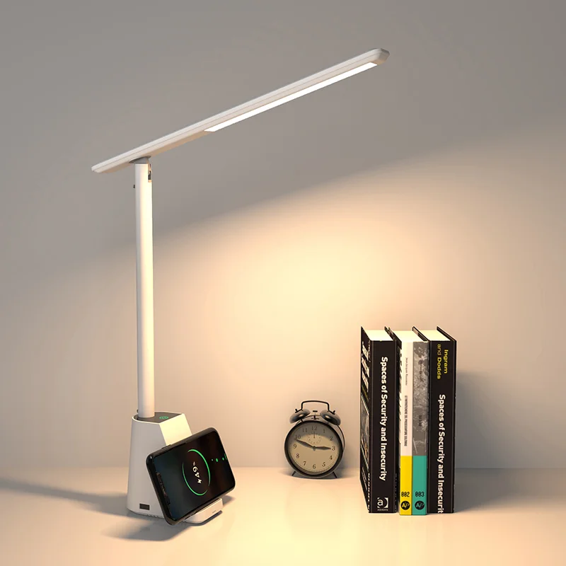 lampada de mesa recarregavel led com carregador rapido sem fio escurecimento dobramento mesa escritorio leitura trabalho decoracao de casa 15w 01