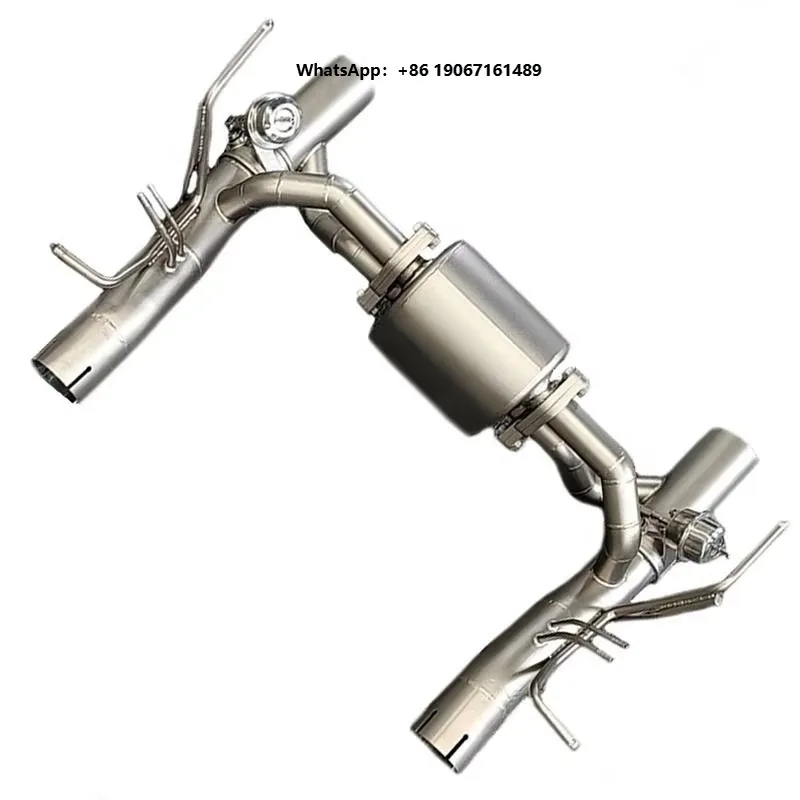 High Performance Valved Titanium Allo Exhaust Muffler Kit Fit 3.9T V8 Twin Door Sports Car 2019-2022, Tuning Auto Exhau F002