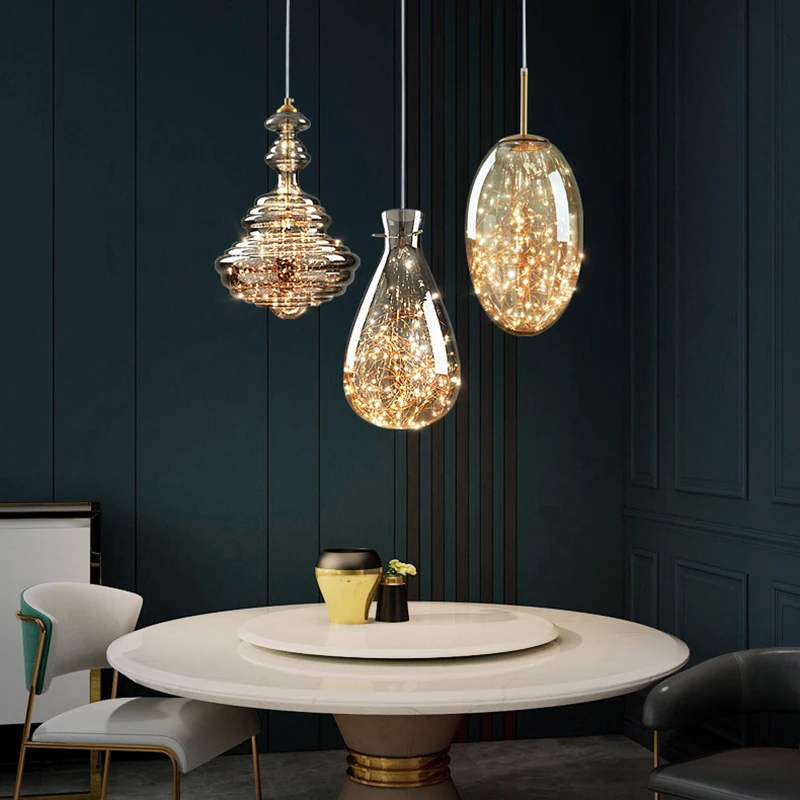 NEW Raindrop Designer Bedhead Pendant Light Luxury Full Copper Crystal Decorative Restaurant Bar Desk Lamp Three colour