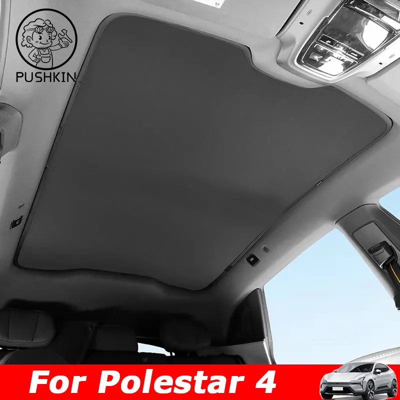 

For POLESTAR 4 2024 2025 Electrostatic Adsorption Car Roof Sunshade Skylight Blind Shading Windshield Sun Shades Sunroof Curtain