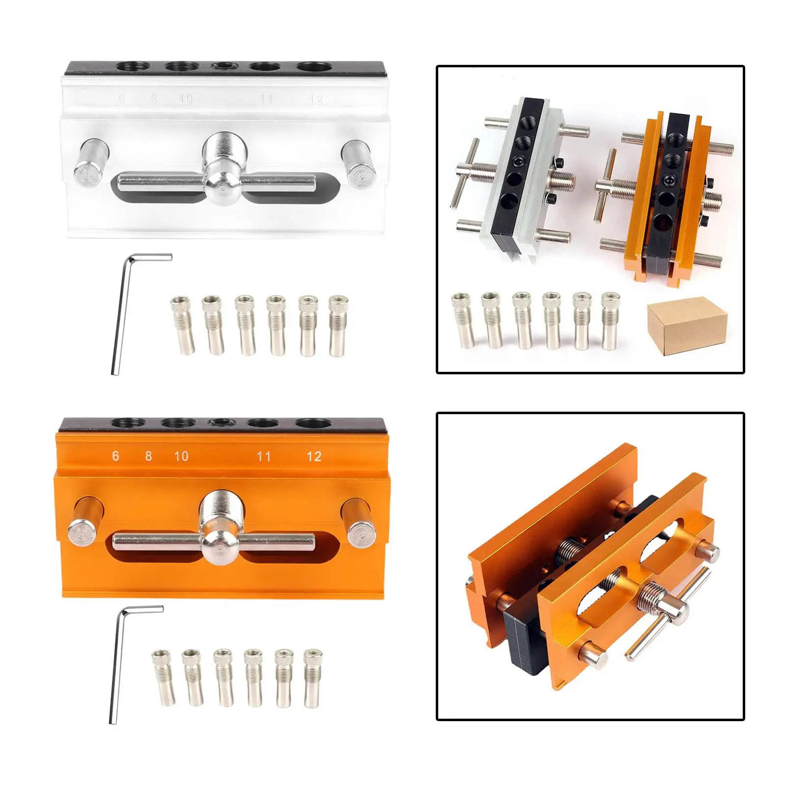 

Самоцентрирующийся дюбельный набор, деревообрабатывающий инструмент, прочный для изготовления полок, шкафов, аксессуар для электроинструмента с 6 втулками