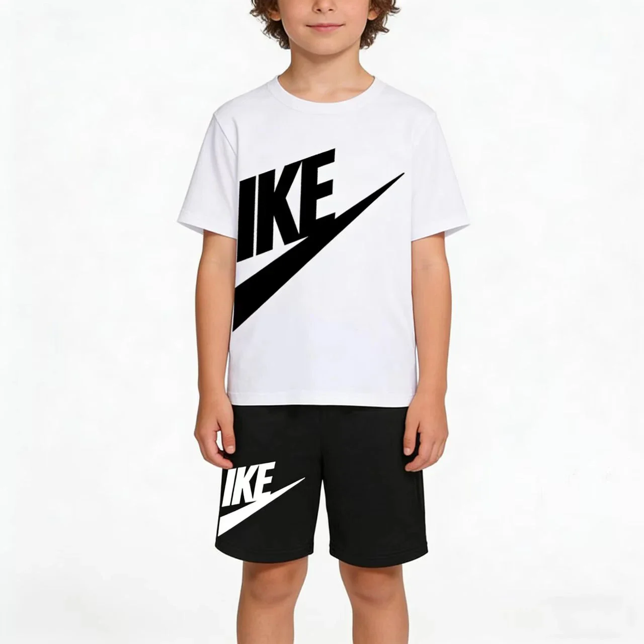 

Kids Summer Short Sleeve T-shirt Shorts 2Pcs Set Boy Girl Casual Sport Jogging Suit Toddler 3-12Y