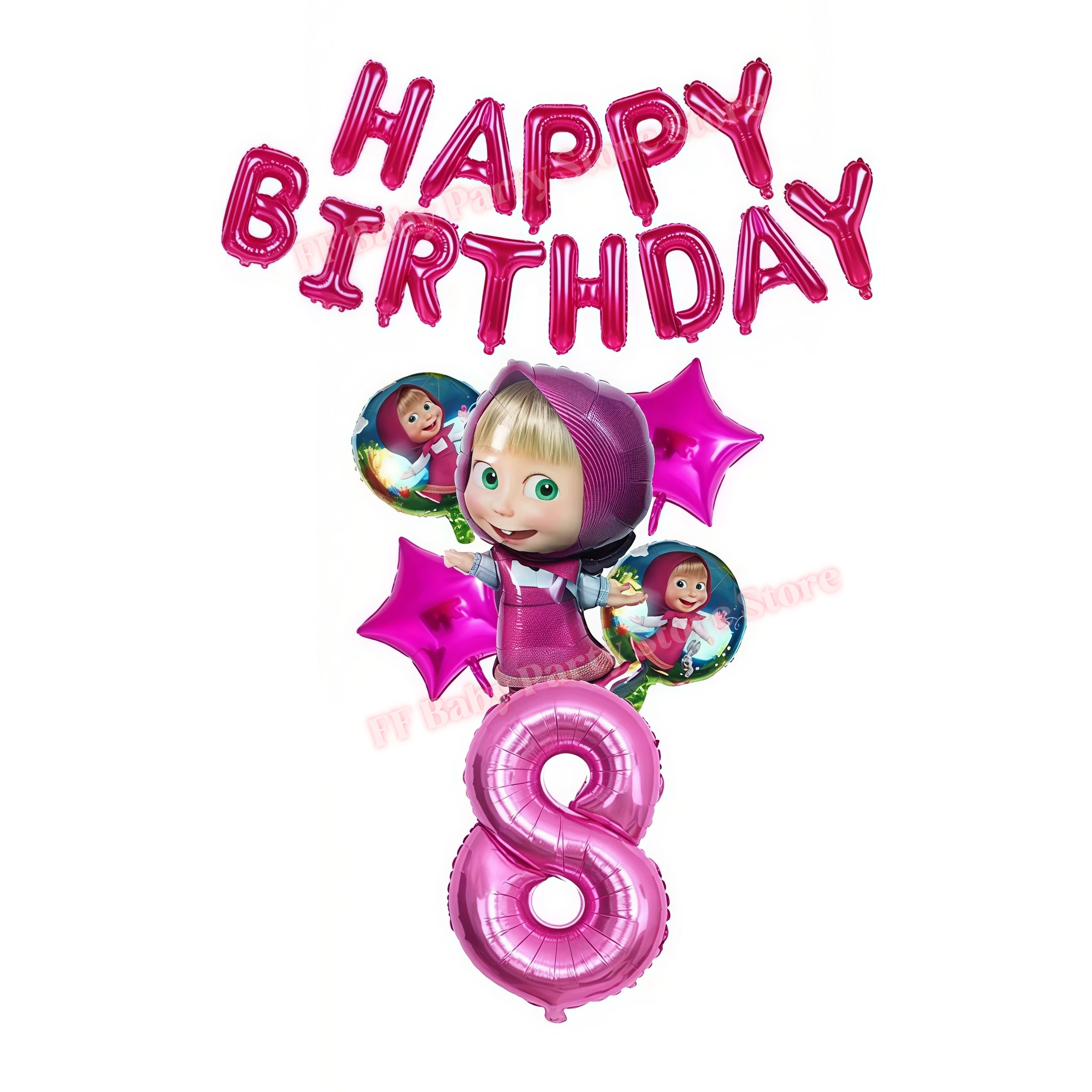 Niedliches Mädchen-Geburtstagsparty-Dekorationsset mit Bärenmotiv: Teller, Becher, Servietten, Ballons für Kinder, Babyparty-Zubehör, Geschenkideen – Detail 36