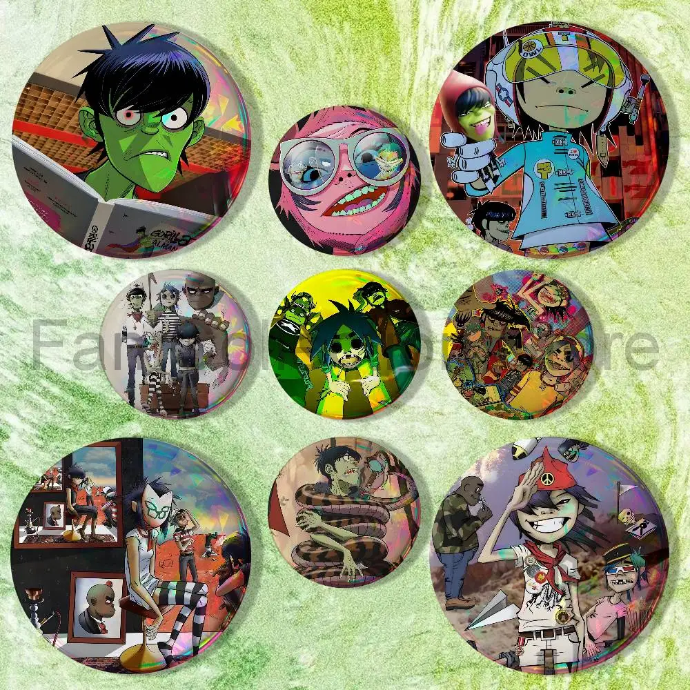 Noodle Murdoc Niccals G-Gorillaz Badges Creative Tinplate Button Pins Brooch Creative Quotes Badge Clothes Backpack Jewelry Gift