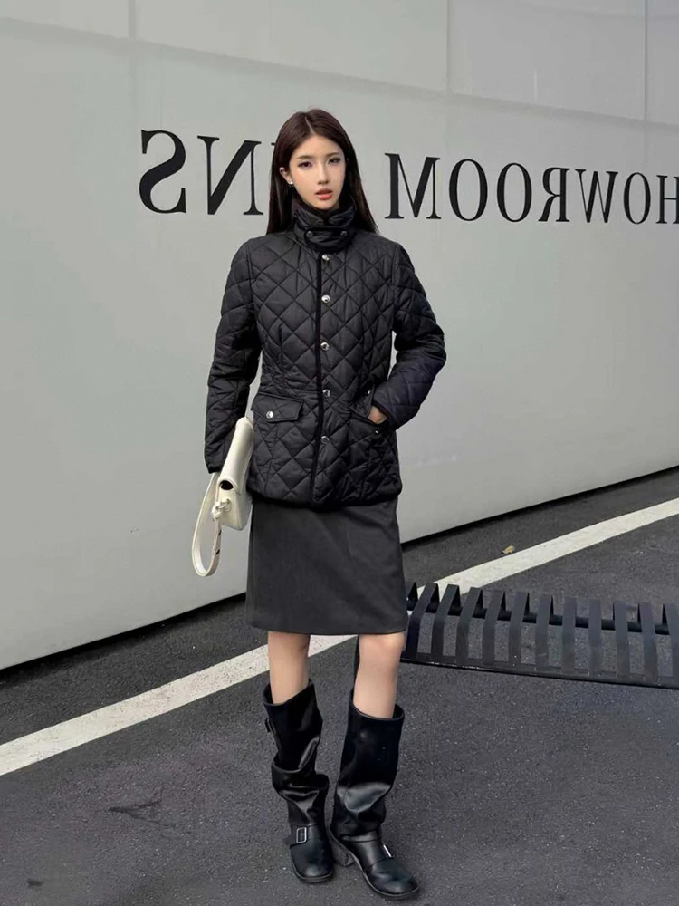 

Женская хлопковая куртка Briti Sle с воротником-стойкой на одной пуговице, приталенного кроя, скрывающая недостатки фигуры, осенняя новинка, модная