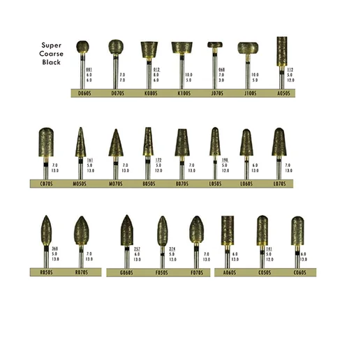 Imagen 2 del producto Broca Dental totalmente sinterizada de diamante HP, herramientas de odontología, pulidora de coronas de cerámica de Zirconia, pulido de laboratorio negro