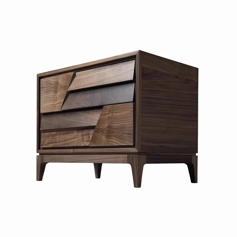 

Solid wood black walnut bedside table simple bedroom bedside table storage