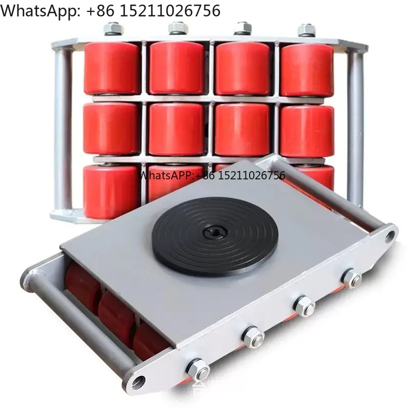 

6 Ton Machinery Moving Roller Skids With 4 Wheels Transport Cargo Trolley