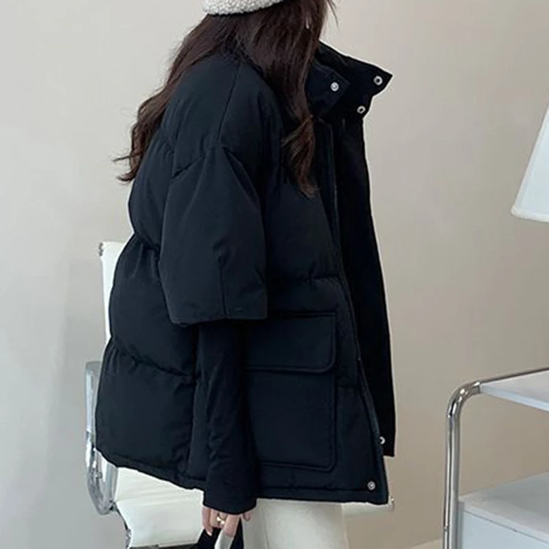 Koreanische Halbe Hülse Unten Baumwolle Weste Frauen der Herbst Winter 2022 Neue Lose Schnalle Jacke Frauen jacken winter mantel jacke