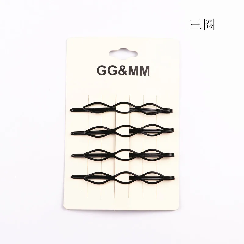 Unique Shape Black Metal Hair Clips Set 1pcs Hollow Wire Side Clips for Half Up Hairstyle Non Slip Strong Hold