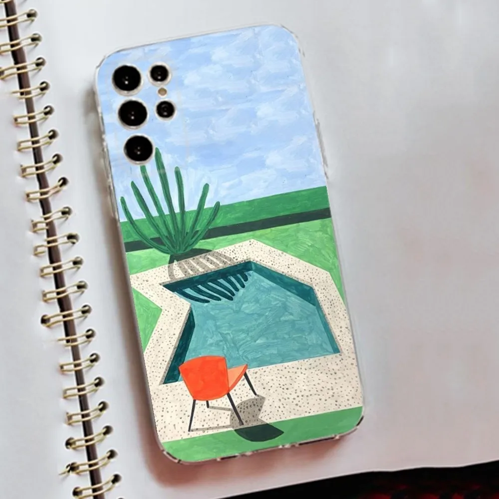 David Hockney art painting Phone Case Silicone Case For Samsung S30,S23,S21,S22,S20 Ultra,S20 FE lite,S10,S9,S8 PIus Cover Clear image 3