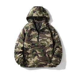 YASUGUOJI Casual Camouflage Men's Winter Jacket Thick Warm Male Coat Camo Hooded Cotton Windproof Parka Military Mens Overcoat