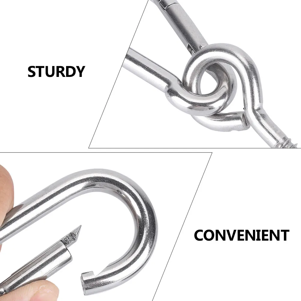

1Set Stainless Steel Swing Hook 6x80mm Super Strong Bearing Weight for Gymnastics Rings Porch Swings Yoga Hammock Hanging