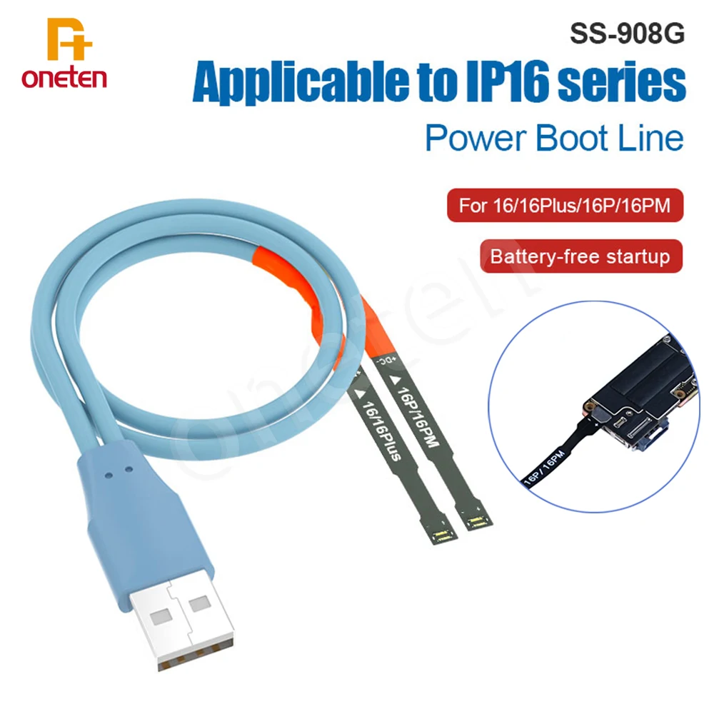 Sunshine SS-908G Long Flexible FPC Connector DC Power Supply Test Cable For iPhone 16 16 Plus 16 Pro 16Pro Max Repair Boot Line