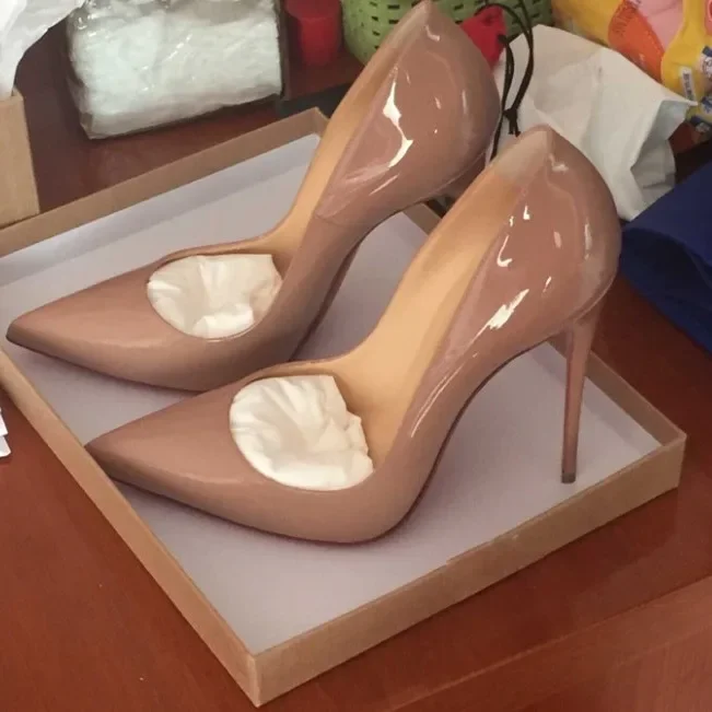 New 12cm Lacquer Leather Sexy Pointed Fashion High Heels with Thin Heels for Commuting Versatile Single Shoes