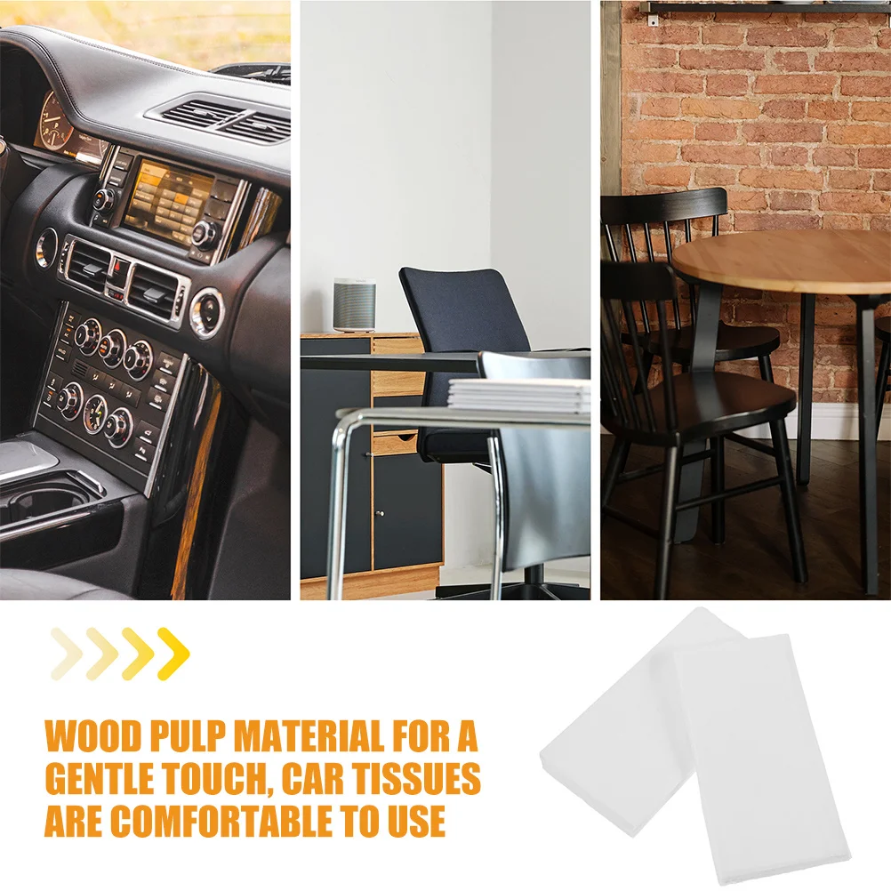 4 عبوات مناديل السيارة 50 ورقة لكل حقيبة من مادة لب الخشب حامل حاجب تلقائي متوافق مع معظم أنسجة المركبات للسيارة #1