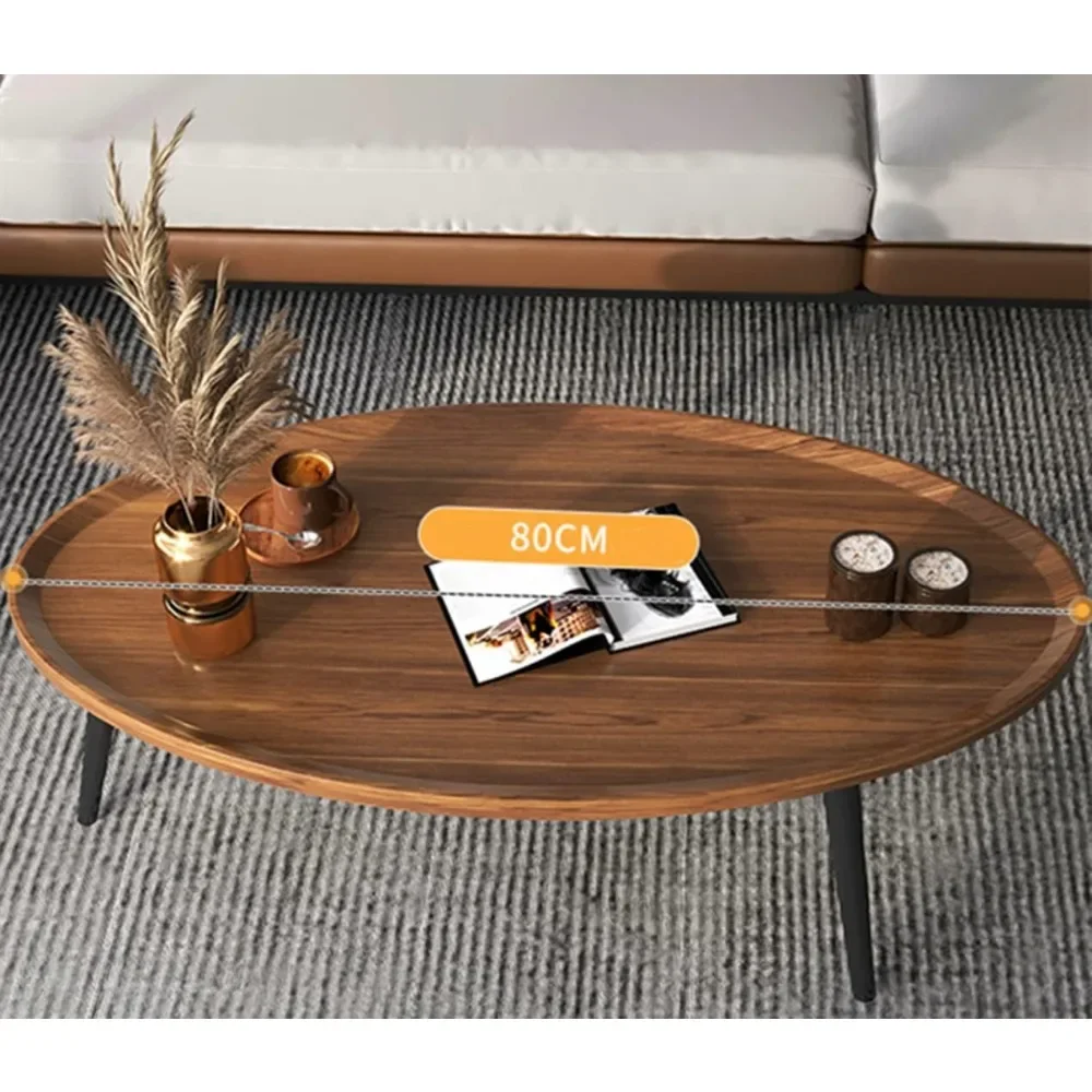 CoffeTables Living Room Table Wooden Coffee Table Furniture Home Furnitures Mesas Round Luxury Design Serving Walnut Modern Cafe