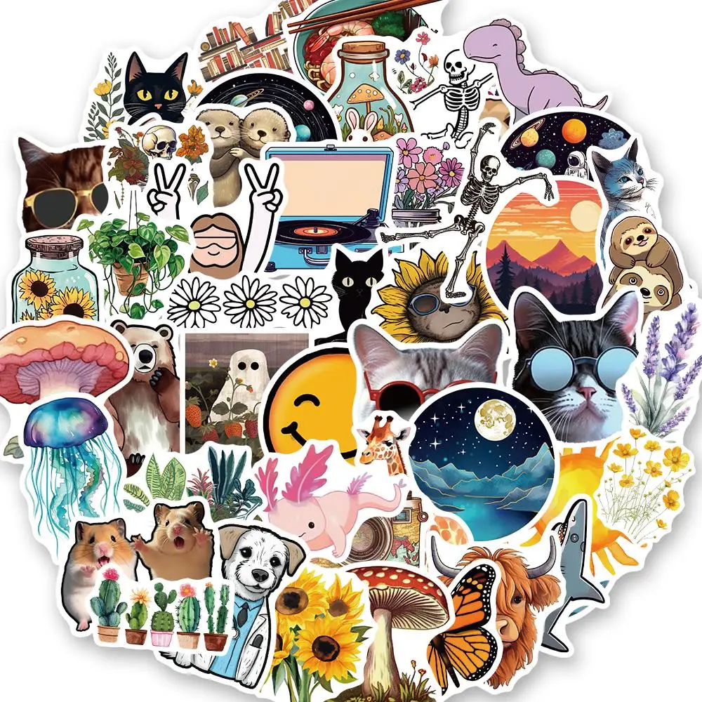 10/50PCS Cross Border Cartoon Hotspot Sticker Laptop Laptop Mobile Phone Suitcase Guitar Decorative Sticker kids Classic Toy