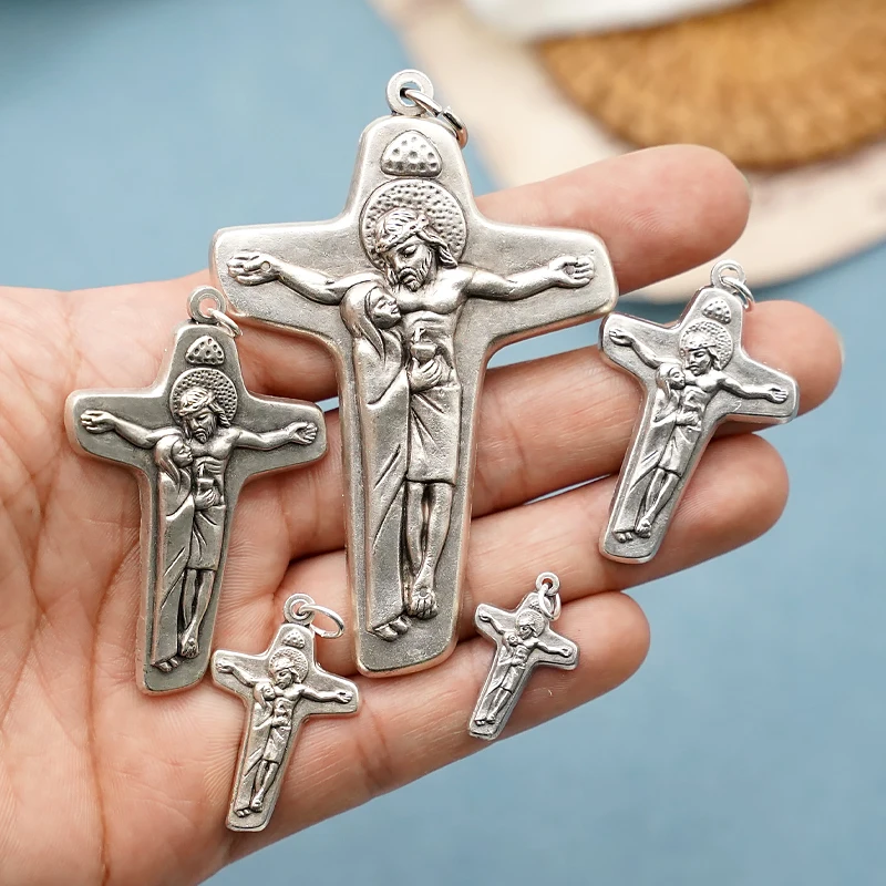 2 to 7cm Abstract Metal Cross Pendant for Jewelry Making Charms Women Men Necklace DIY Accessories Italian Charm