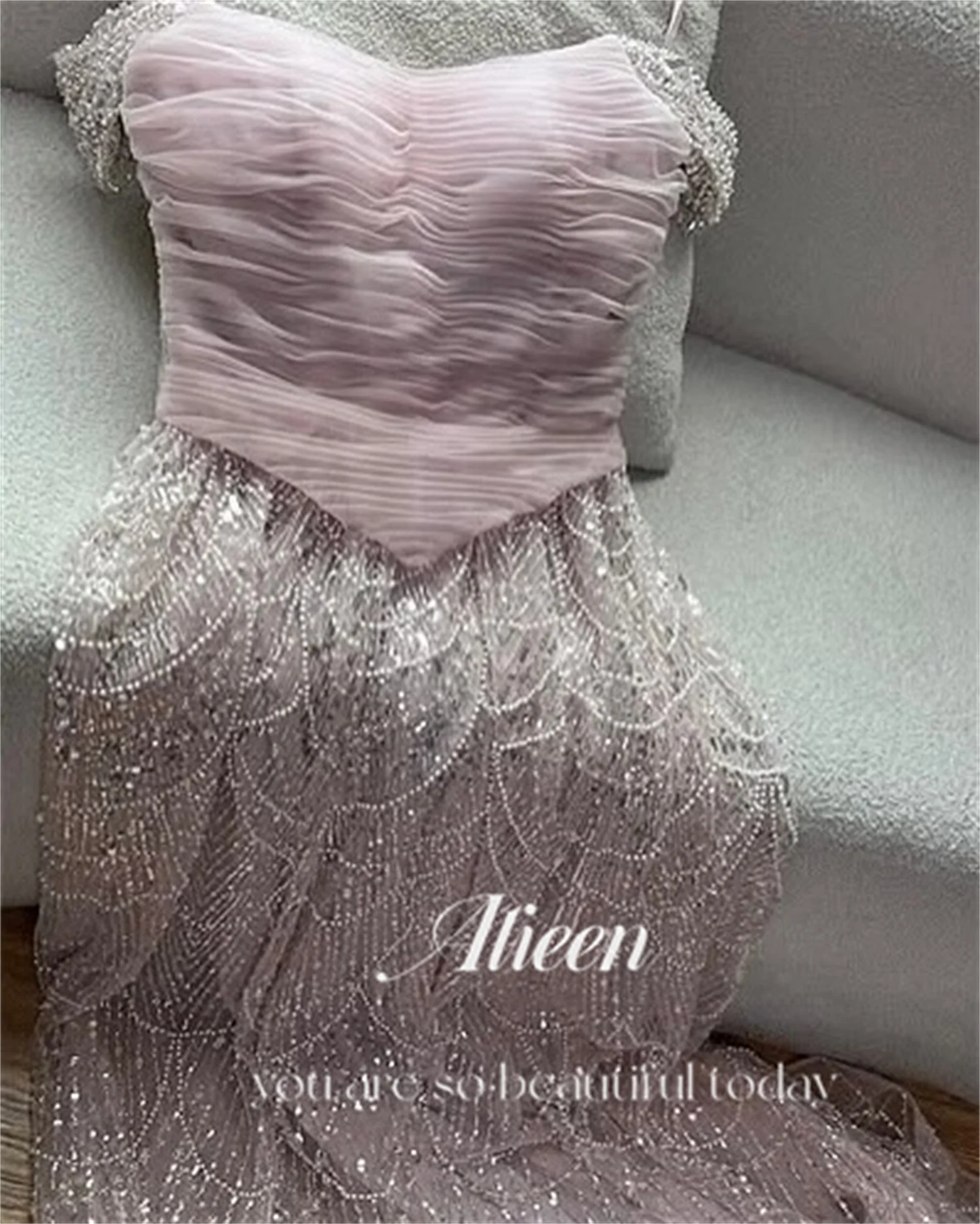 Aileen Beads New in Dresses for Special Occasions فساتين سهرة Women's Prom Dress 2025 Customized Pink Vestidos De Festa Evening image 3