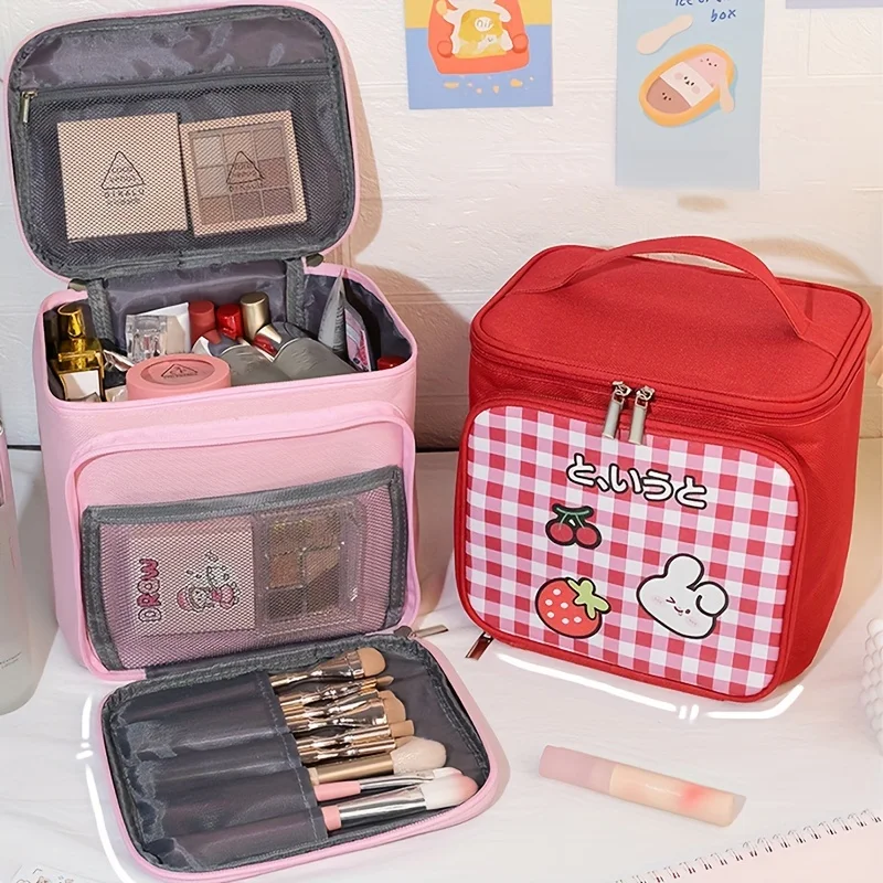 1PC New Cartoon High Beauty Makeup Bag Women\'s Instagram Style Portable Travel Wash Bag Huge Storage Box