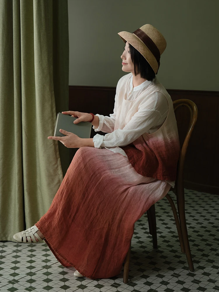 

Новинка лета: комплект из 4 предметов – женский льняной жилет-топ свободного кроя, стандартной длины, гранатово-красного цвета, для повседневной носки, модный.