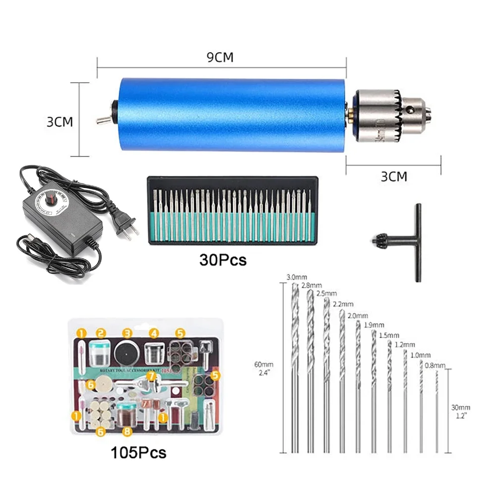 Handheld Mini Metal Electric Grinder 13000rpm Stepless Speed-adjustable Multifunctional Polishing Engraving Electric Hand Drill