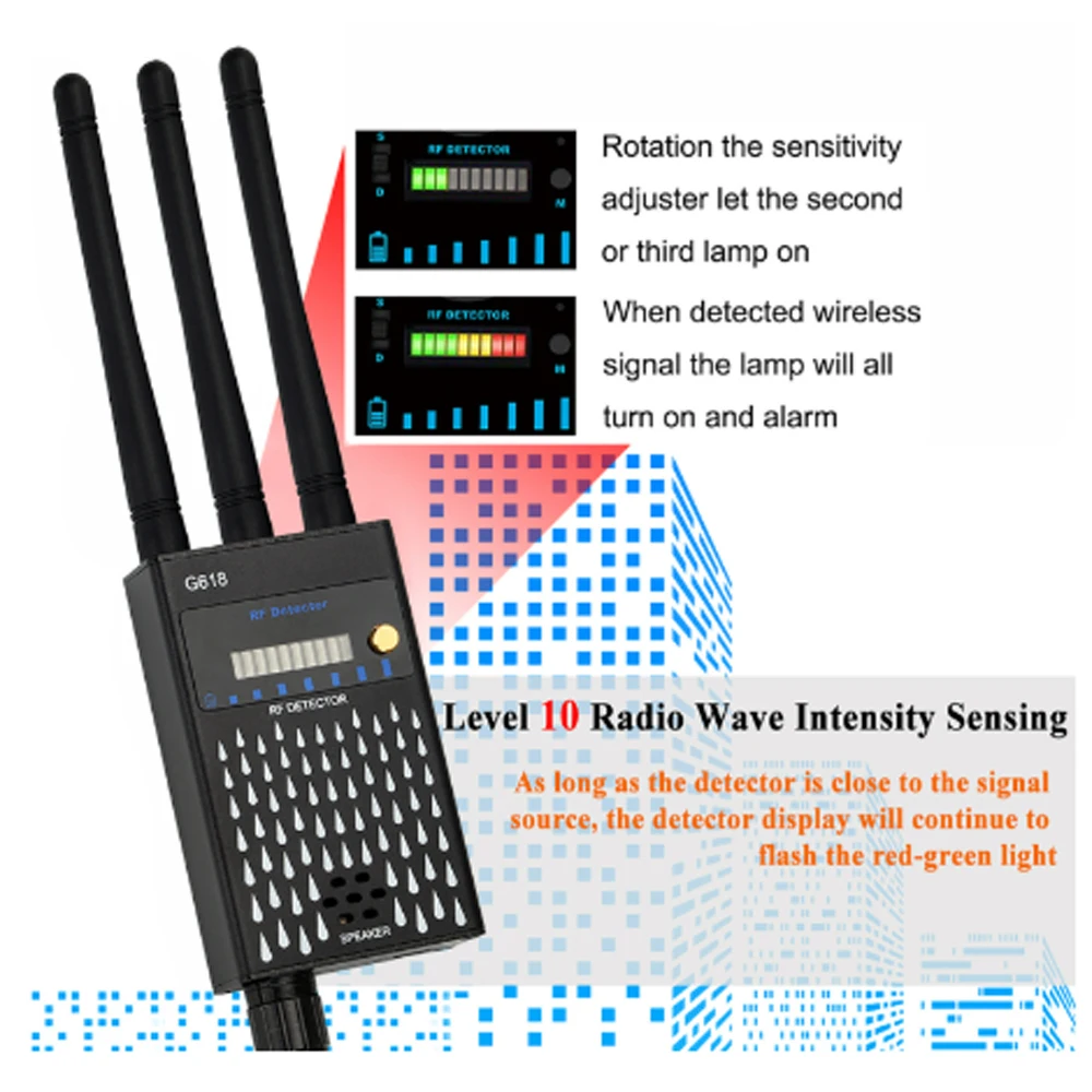 Protable G618 GPS 무선 신호 감지기 청취 방지 및 엿보기 방지 숨겨진 WiFi 카메라 감지기