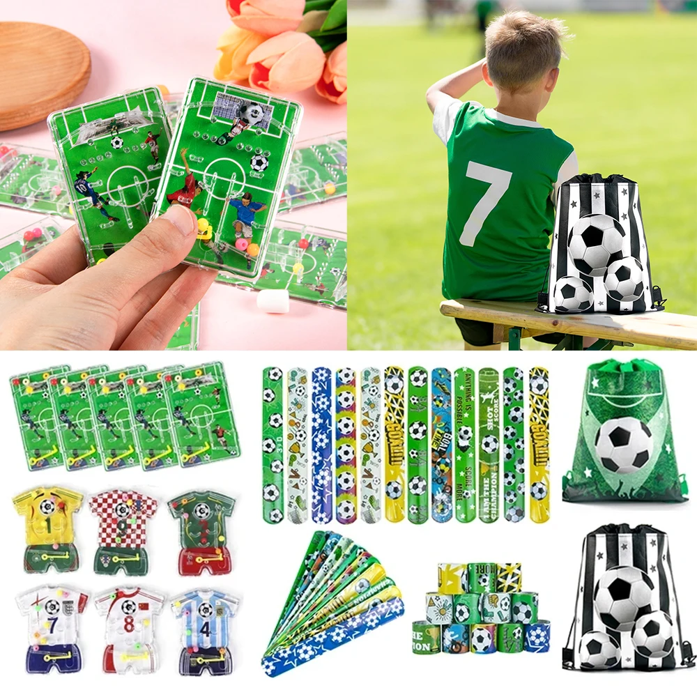 Soccer Theme Party Cake Topper Cake Decoration Kids Boy Birthday Toy Gifts Football Bag bracciale Football Party Baby Shower Gift