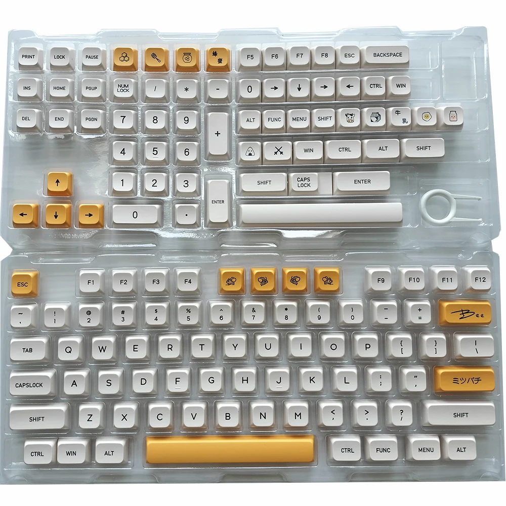 140 Keys Bee Milk XDA Profile PBT Keycap Russian Japanese Thailand Korean Custom Keycaps For MX Switch Mechanical Keyboard DIY