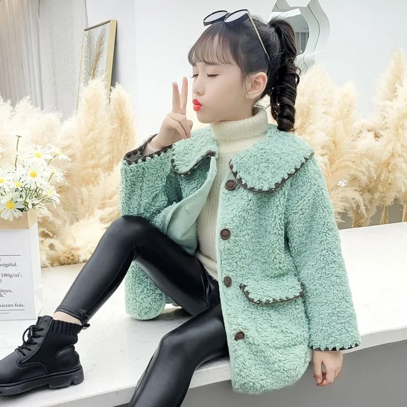 

Детское пальто из овечьей шерсти, теплая флисовая куртка для малышей, детская весенне-осенне-зимняя верхняя одежда, утолщенный новый дизайн