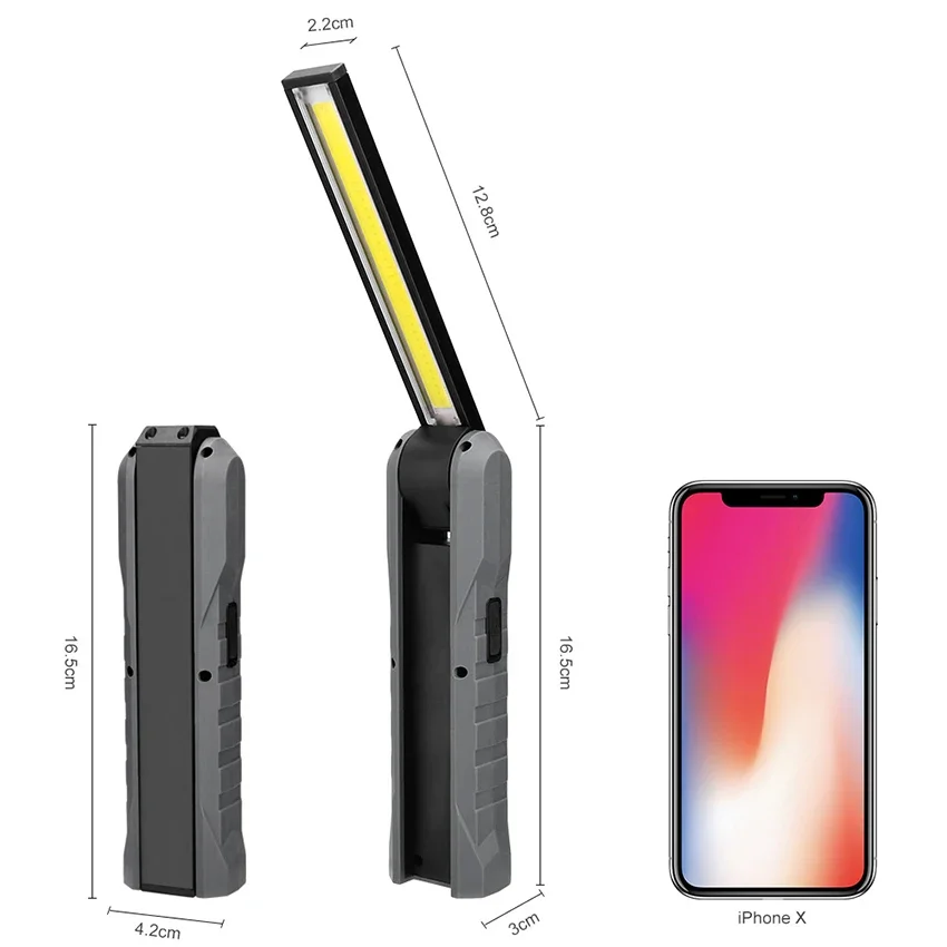 ไฟกลมแบบพับได้ไฟ USB สำหรับซ่อมรถยนต์แบบแม่เหล็กชาร์จไฟได้4โหมดตัวแสดงกำลังไฟฉุกเฉินกลางแจ้ง