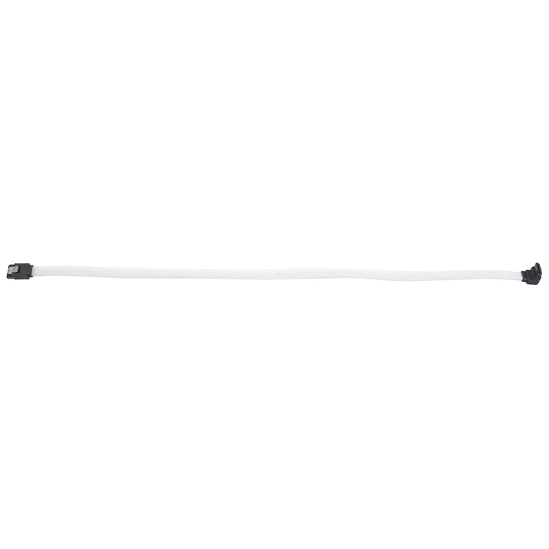 5X สาย SATA3ข้อมูล SATA 3.0 III ขนาด50ซม. สายเคเบิลข้อมูล7Pin มุมขวา6กิกะไบต์/วินาที SSD สายฮาร์ดดิสก์ HDD พร้อมปลอกไนลอน (สีขาว)