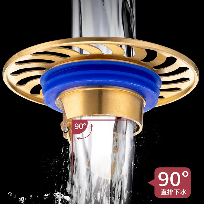

All-copper Floor Drain Shower Floor Drain Stopper Insectproof Anti-odor Deodorization Toilet Kitchen Bathroom Toilet Sewer Drain