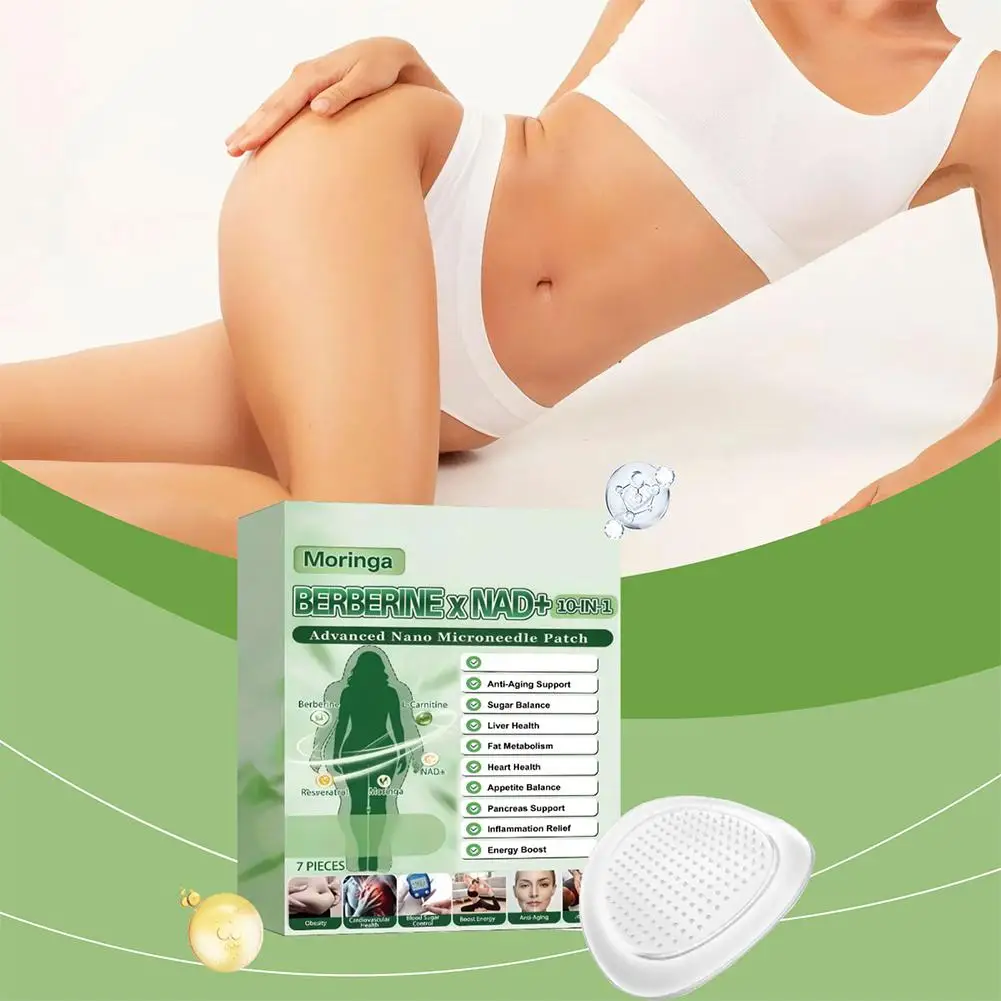 Nano Microneedle Moringa Shaping Patch ≤0.3mm, Daily Natural Body Fat Management,Berberine NAD+ Ultra-Thin Skin Firming Sticker