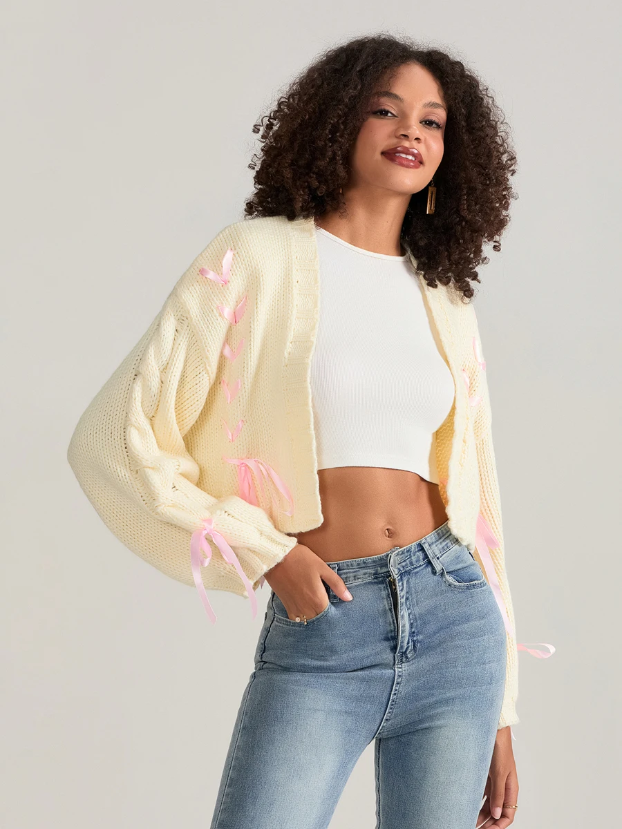 Cardigan en tricot à manches longues pour femmes, pull décontracté, veste d'automne, document d'abonnés