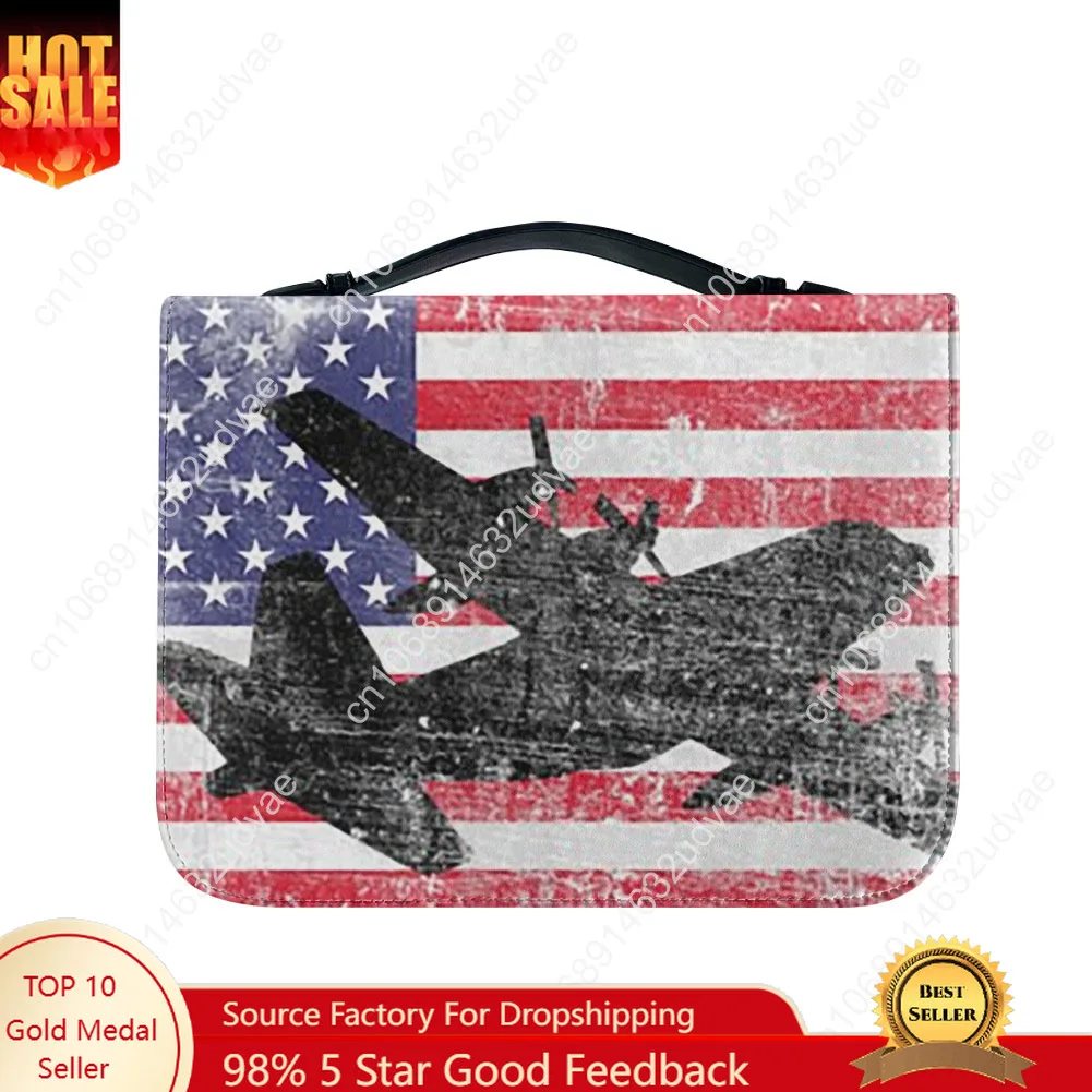 

P-3 Orion Vintage Flag Made Bible Bags Christian Gifts Personalized Covers Bible Waterproof Leather Bag High Quality Package