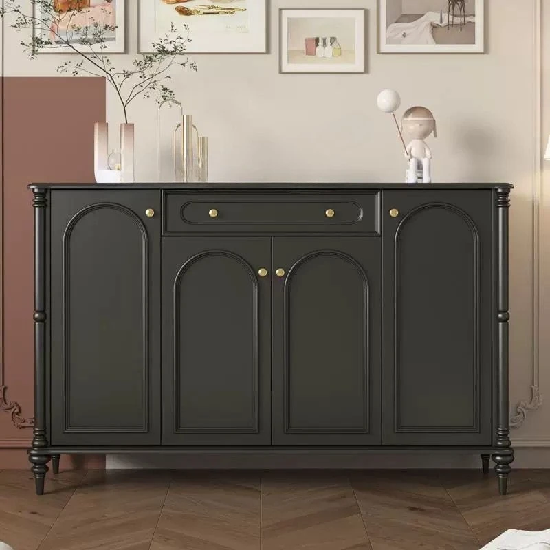 French solid wood shoe cabinet household door porch cabinet American medieval cream style simple