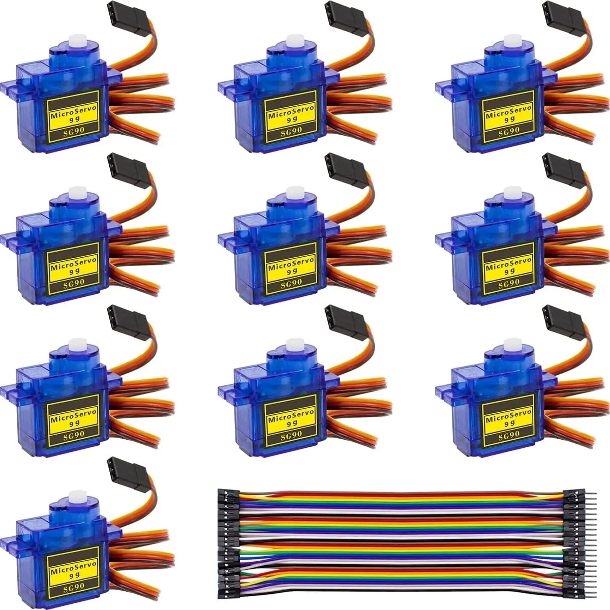 6pcs SG90 9g Micro Servo Motor Kit Mini Plastic Gear 180 Degree for RC Car Airplane Arduino Control Hobby Parts