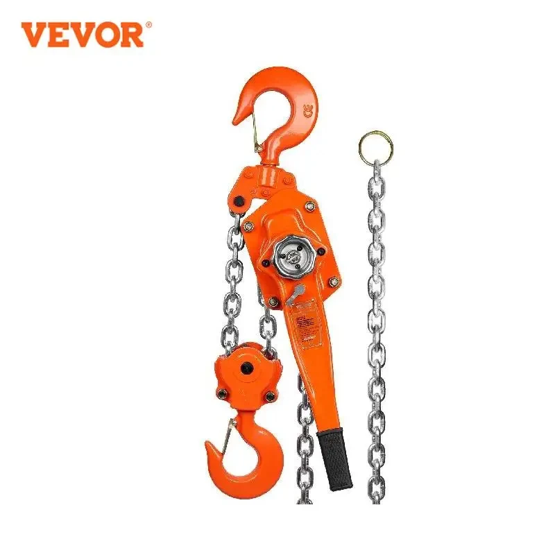 VEVOR Manual Lever Chain Hoist G80 Galvanized Carbon Steel with Weston Double-Pawl Brake Auto Chain Leading & 360° Rotation Hook