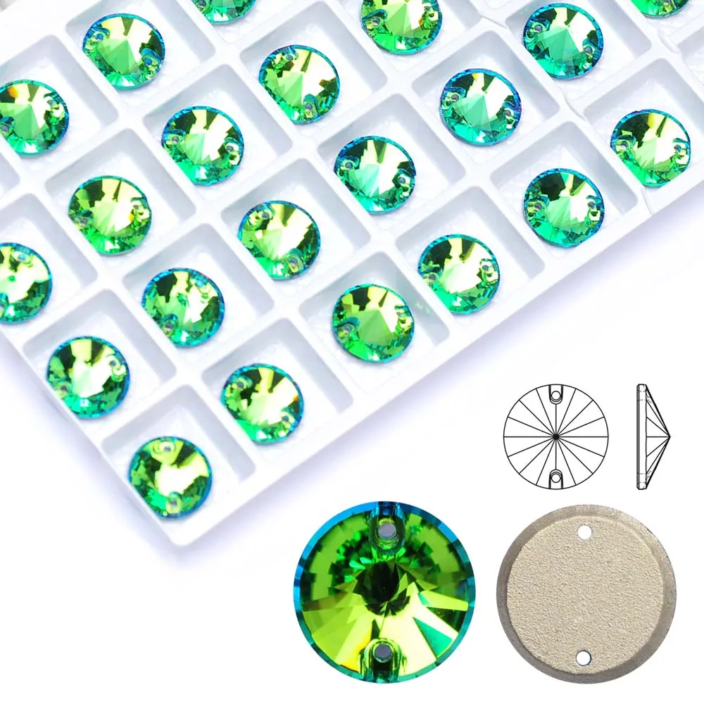 Sphinx Sew On Rhinestones Round Flat Back Sewn Glass Rhinestone Sewing Crystal Gems Stone Beads for Costume, Clothes, Garments