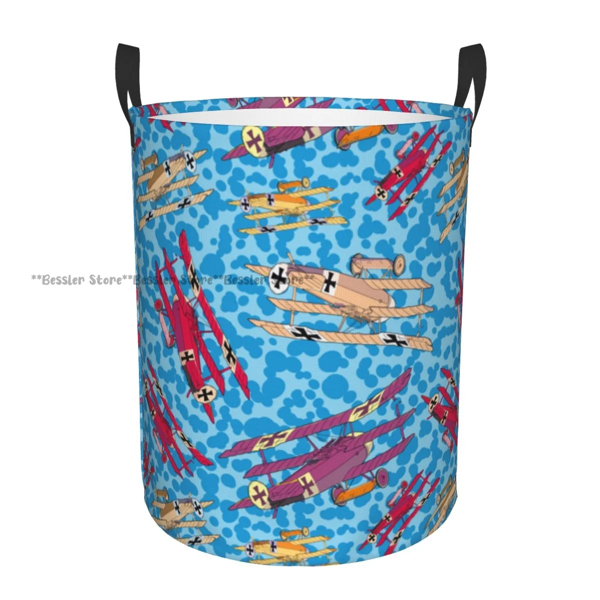 

Dirty Laundry Basket Vintage Airplanes Folding Clothing Storage Bucket