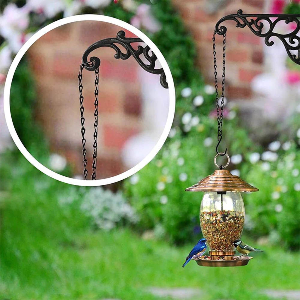 2/4/6/10Pcs Black Hanging Chains with Hooks for Hanging Bird Feeders Basket Billboards Lanterns Wind Chimes Home Garden Decor