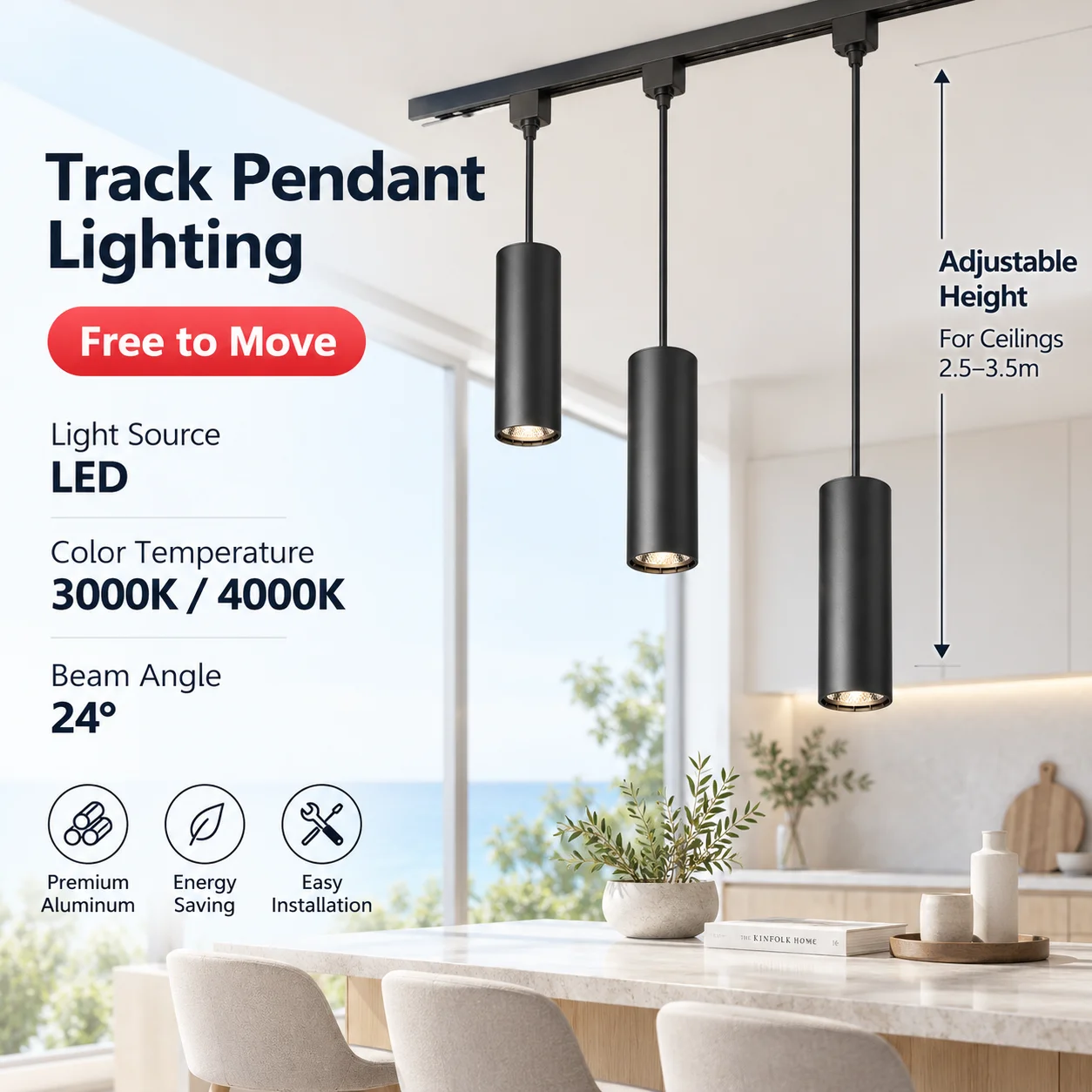 Full Set Track Lights Chandelier AC110-265V Led Spot Light Ceiling Lamp for Living Room Bedroom Kitchen Pendant Light Fixture