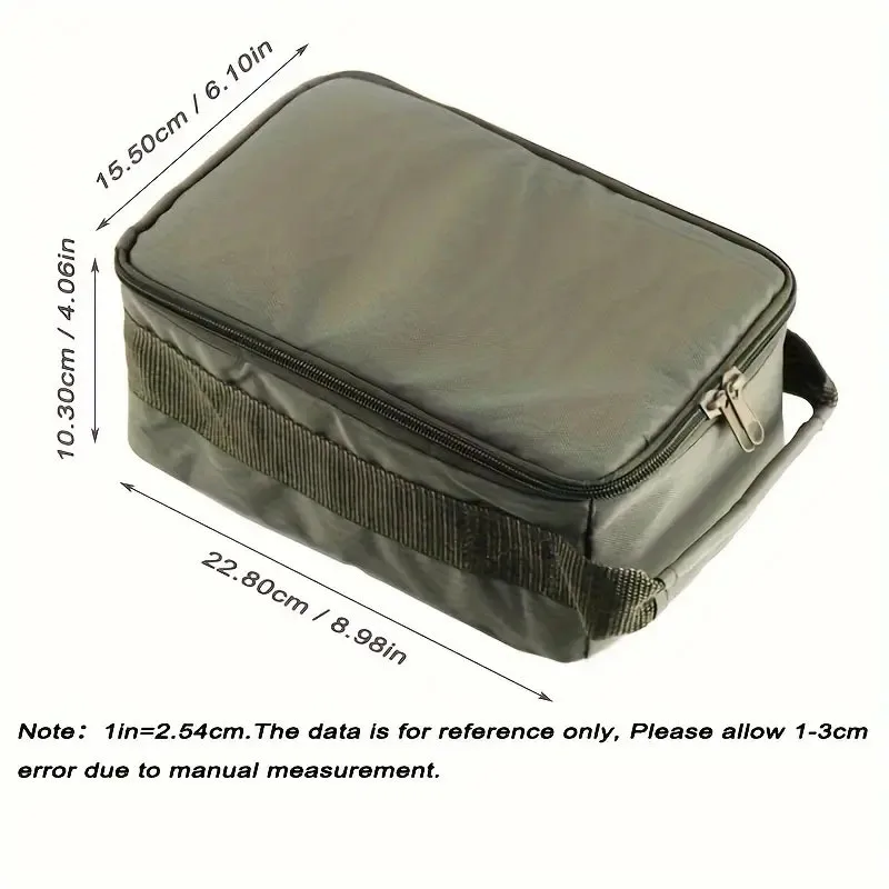 Portable Fishing Tackle Bag with Removable Dividers, Oxford Cloth Hand Carry Fishing Gear Storage Case, Fishing Accessories Orga