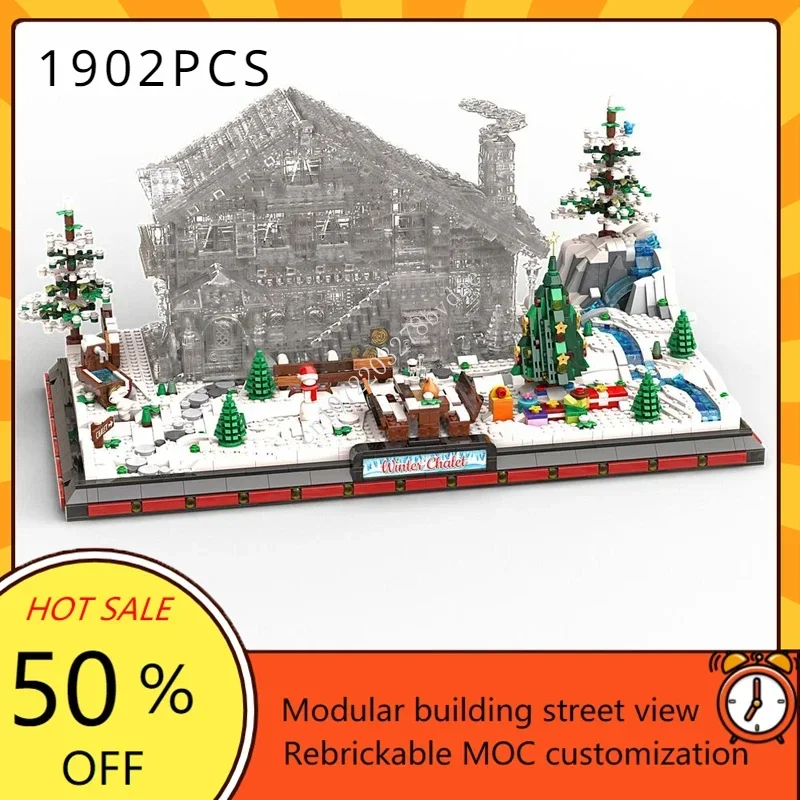 4610PCS Winter Chalet Modular MOC-910004 Creative street view Model Building Blocks Architecture Assembly Model Toys Gift