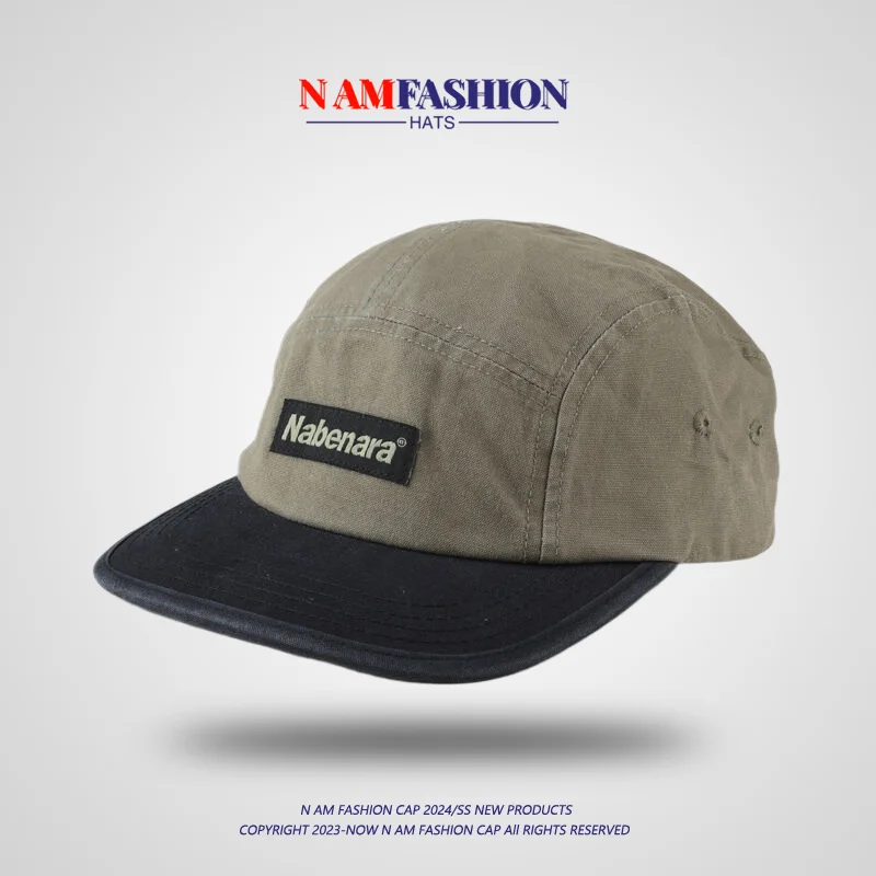 Retro Color Matching High-Grade Five-Piece Hat Female Korean Style Soft Top Street Tide Brand Matching Baseball Cap Men
