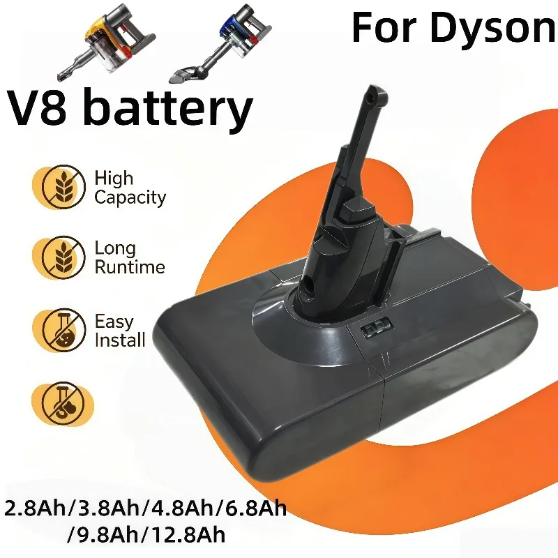 High‑Capacity 21.6V V8 Battery Pack 2.8Ah‑12.8Ah lpega Rechargeable Lithium Battery For V8 Absolute SV10 Vacuum Cleaner Series
