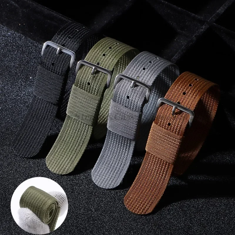Ribbed Watch Strap 20mm 22mm Nylon Watch Strap for Omega Braid Ballistic Fabric Watchband Accessories for Military Men Wristband