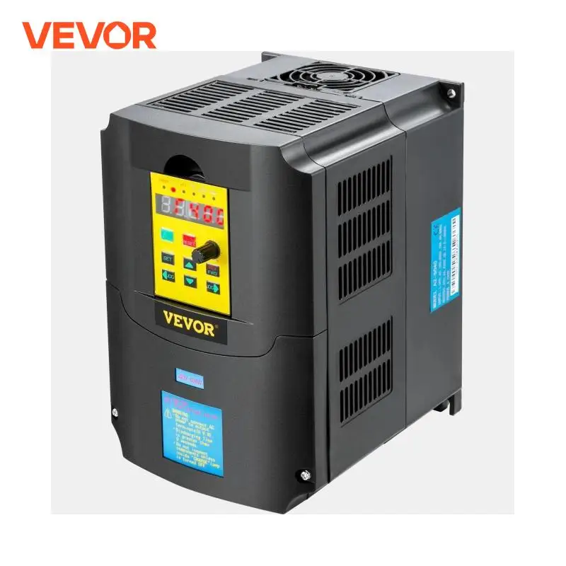 VEVOR 2.2/3/4/7.5KW VFD Frequency Inverter 110V/220V 1/3P Input 3P Output Variable Frequency Drive CNC Motor Inverter Converter